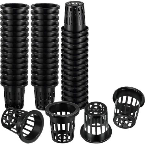 BEBUSINGOTO 50er-Pack 2 Zoll Netzbecher mit Schlitzmaschenweitem Filtereimerkorb für Hydrokultur-Blumentopf (1/5)