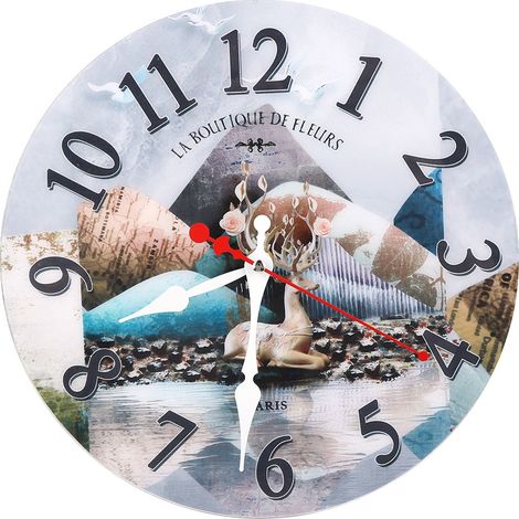 Horloge Murale Electrique - Cadran Rond en Acrylique avec Adhésif Autoportant - Décoration Intérieure pour Chambre Salon Bureau (1/5)