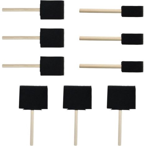 Lot de 9 pinceaux en mousse pour surfaces lisses, adaptés à la peinture, aux loisirs créatifs et à l'entretien des meubles (1/5)