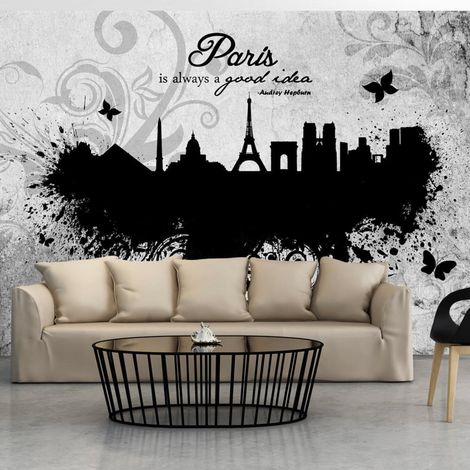 Papier peint paris est toujours une bonne idée en n&b - 400 x 280 cm (1/4)