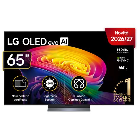 Lg OLED evo AI 65'' Serie C6 OLED65C65LA, 4K, Brightness Booster, Processore a11 Gen3, VRR 165Hz,G-Sync, SMART TV 2026