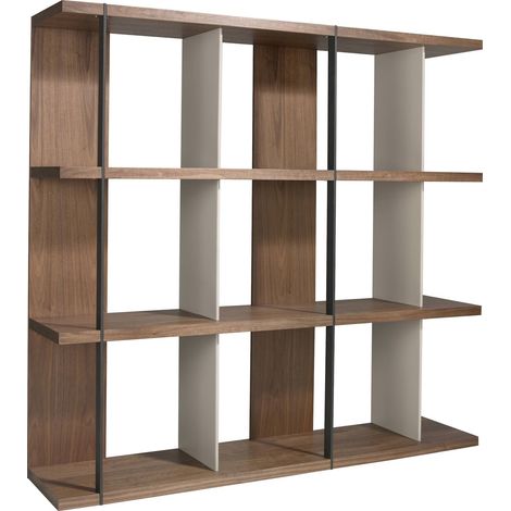 Étagère design Angel Cerda en noyer et acier - Noyer gris acier époxy noir (1/5)