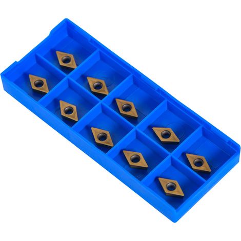 10 Stück CNC-Hartmetall-Wendeschneidplatten für Drehmaschinen mit Box (1/5)