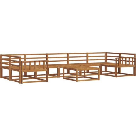 Outdoor-Sofagarnitur 8 pcs Natur Massivholz Akazie vidaXL