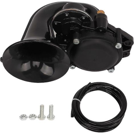 Klaxon pneumatique incurvé 135 dB CC 12 V/24 V, kit de trompette pneumatique ultra-puissante pour camion (1/4)
