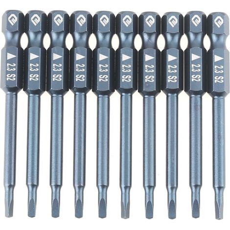 Schraubendreher-Bit-Set, S2-Stahl, dreieckige Bits, 10-teiliges Set à 65 mm, für elektrische Bohrmaschinen und Druckluftschrauber - Crezuo