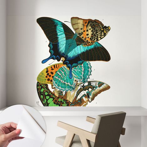 Papier peint autocollant avec imprimé pour décoration intérieure pour rénovation a motif Papillons colorés 104x70 cm (1/5)