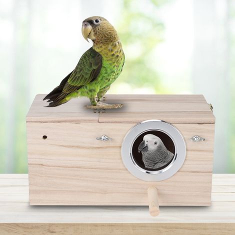 Nichoir en bois résistant pour perruches calopsittes, décoration pour maison d'oiseaux (1/5)