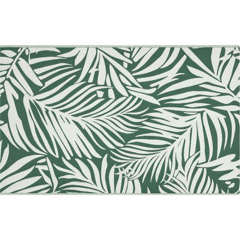 Outsunny Outdoor Rug, 1.5 x 2.4m Patio Floor Mat, Green and White (1/5)