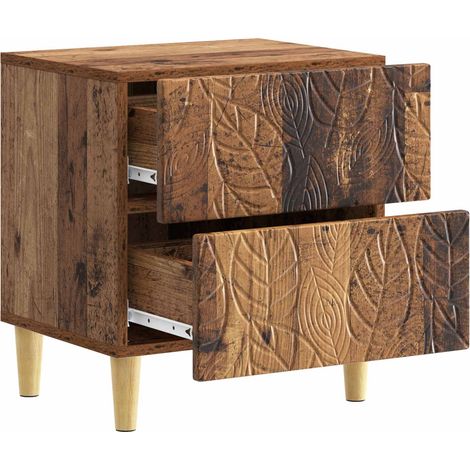Comodino Armadio da Notte Mobiletto da notte Legno antico 43 x 34,5 x 48 cm Legno ingegnerizzato (1/5)