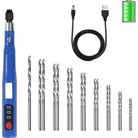Kit de perceuse à main électrique sans fil rechargeable USB pour la fabrication de bijoux, ensemble de porte-clés en résine, plastique et pâte polymère (1/5)