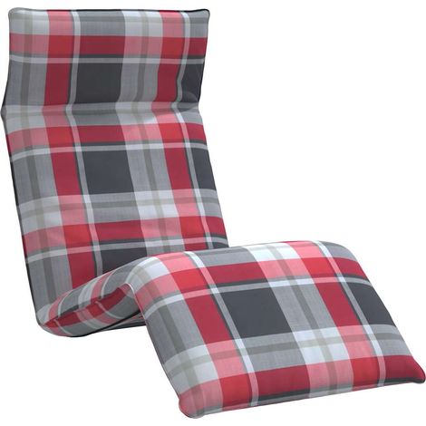 Sonnenliege Klappbar Rot Karomuster 175x54x8,5 cm Oxford-Gewebe vidaXL (1/5)