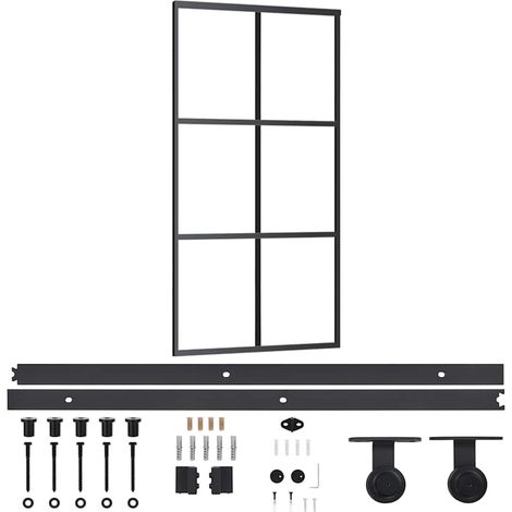 Maison Exclusive - Schiebetür mit Beschlag ESG-Glas & Aluminium 1