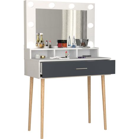 Cajón de espejo de mesa de maquillaje Lindas 133x80x40 - VCM