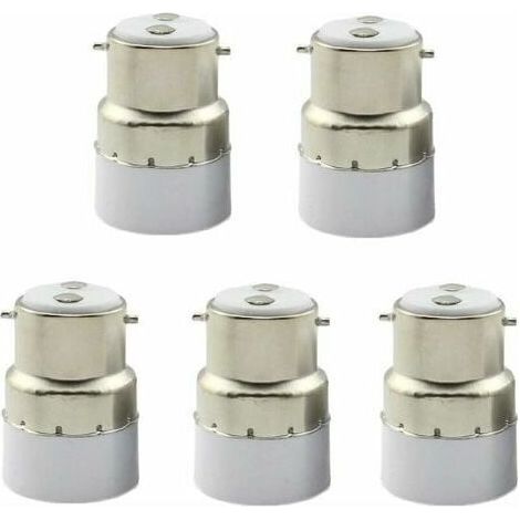Paquet de 5 convertisseurs de douille d'ampoule B22 à E14 Douille de douille B22 Passer au support de lampe adaptateur standard E14 (1/4)