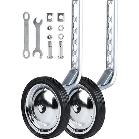 Rotelle di supporto per biciclette per bambini, materiale: PVC + metallo, stabilizzatore per biciclette per bambini, rotella di supporto, rotelle di supporto per biciclette da 12, 14, 16 e 18 pollici (1/5)