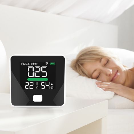 Wifi PM2.5 Luftqualitätsdetektor Messen Sie Staubtemperatur Luftfeuchtigkeit (1/4)