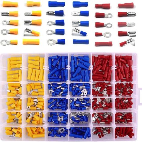 480 Pièces de Cosses Électriques pour Voiture - Rondes, Plates, Femelles, Mâles, Oeillet, Cylindriques et Types à Sertir - OUYLAF (1/5)