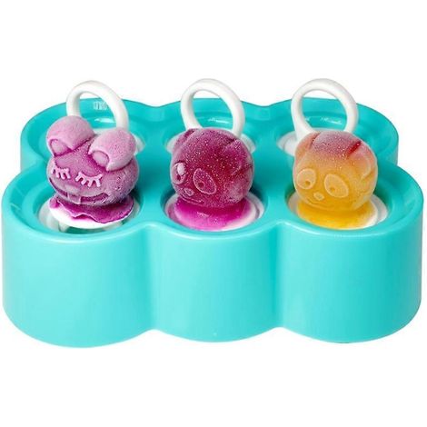 moules à glace mignons à motifs de dessins animés, sans BPA, réutilisables, pour la fabrication de glaces maison. Démoulage facile. Compatibles lave-vaisselle.