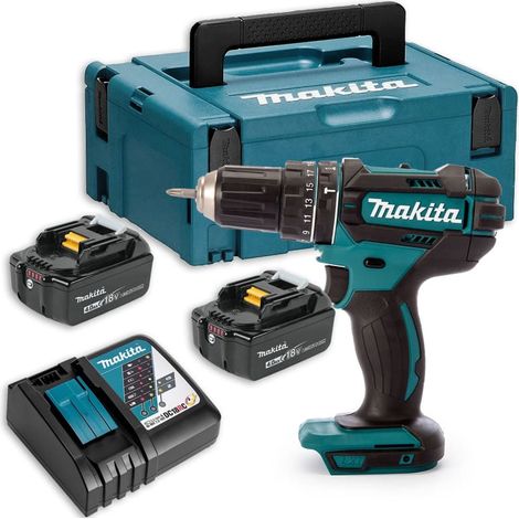 Perceuse visseuse à percussion MAKITA DHP482RMJ - 18V - 4.0Ah - 2 batteries - Chargeur - Coffret