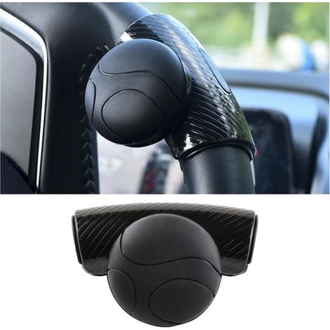 Pomello per volante auto, impugnatura a sfera in silicone girevole a 360 gradi, booster antiscivolo universale regolabile, accessori per auto, facile installazione senza attrezzi (nero) (1/5)