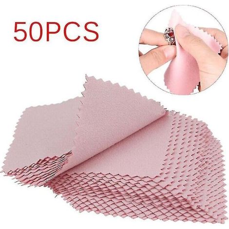 Chiffon de nettoyage pour bijoux en argent, outil Anti-ternissement, 50 pièces (1/5)