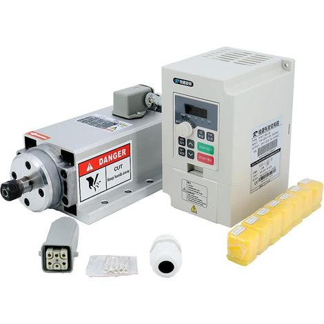 Kit de moteur de broche sans balais CNC Broche de Machine-outil CNC 1500w 1.5kw 24000RPM ER11 moteur de refroidissement par air VFD 7 pièces pinces ER11 (1-7mm) ( Color : RP VFD Option 3 , Size : X ) (1/5)