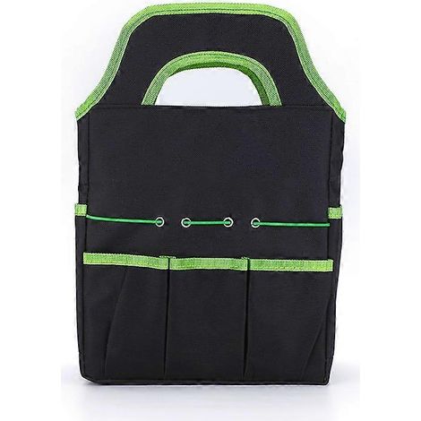 Sac à outils de jardin, sac de rangement en tissu à 8 poches, pour houe, pelle, râteau, fourche, désherbeur et sécateur. (1/5)