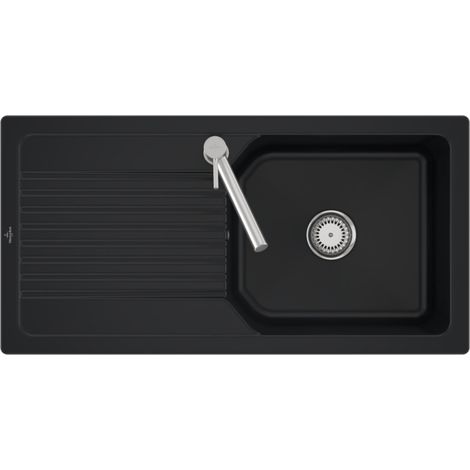 VB flächenbündige Spüle Linara 60 Flat 33861F 980x490mm Rechteck Pure Black (1/2)