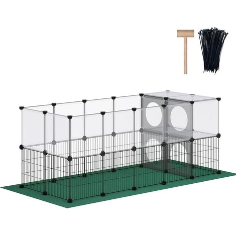 Parc pour Petits Animaux avec Tapis Oxford, 60 cm de Hauteur, Protecteur de Maison, Conception en Plastique et en métal, série de Trous de Jeux, 160 x 70 x 63 cm (1/5)