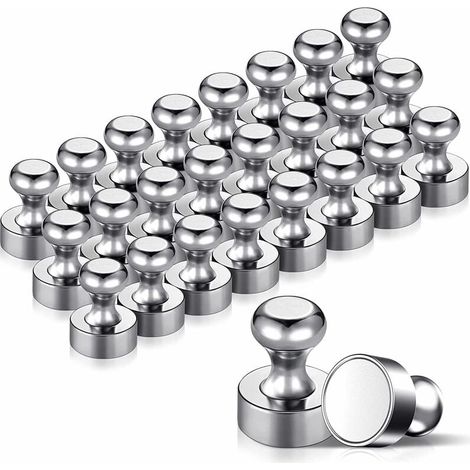24PCS Powerful Metal Magnets 12x16mm - Stainless Steel Fridge Magnets for Bulletin Board, Refrigerator etc - with Storage Box (1/5)