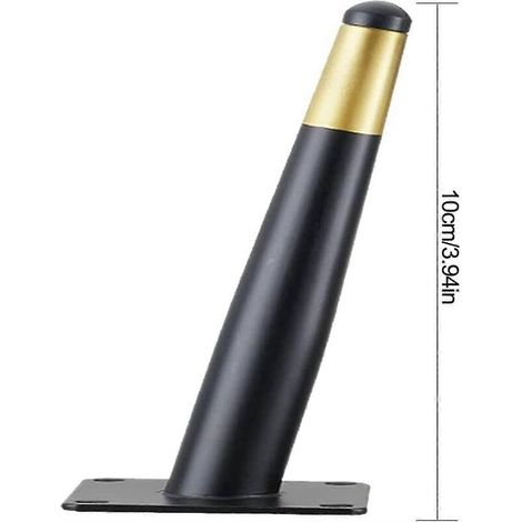 Ensemble de 4 pièces avec pieds inclinés en métal plaqué or de 10 cm, doté d'une base antidérapante et silencieuse, et d'une palette de couleurs noir et or. (1/5)