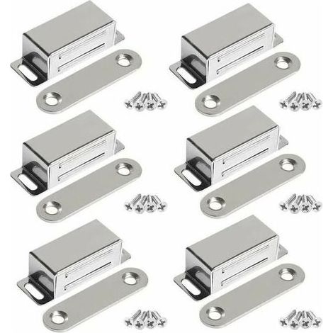 Aimants Porte Meubles Force 10kg Acier Inoxydable Lot 6 Pièces Vis Incluses (1/4)
