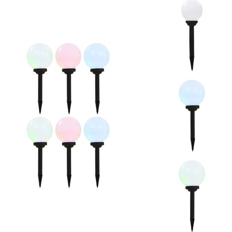 Außen-Solarlampen 6 Stk. LED Kugel 20 cm RGB - Outdoor-Beleuchtung - Solarleuchte - Gartenbeleuchtung - Terrasse Beleuchten - Wegbeleuchtung (1/5)