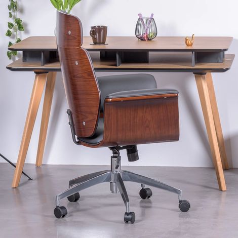 Nest Dream - Chefsessel  Walnussholz - Nordic S - Schwarz