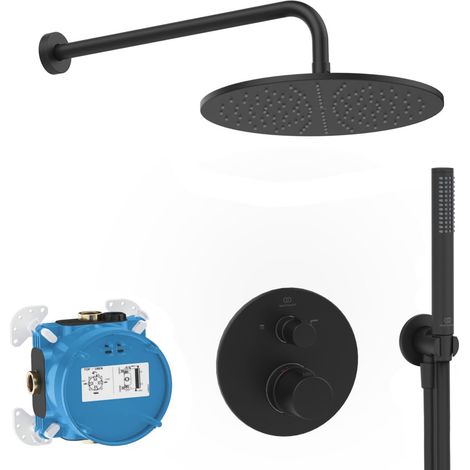 Ideal Standard - Ceratherm T100, Kit doccia con miscelatore termostatico, Set da 7 pezzi per doccia, Magnetic Grey (1/5)
