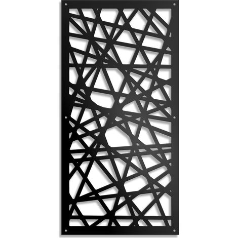 DIAGONAL SMALL - Panneau ajouré en PVC - 10 mm épaisseur - Couleur : noir - Dimension : 50x150 cm