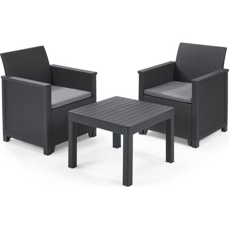 Keter Emma Balcony Set, Garden Furniture Set, Dark Grey