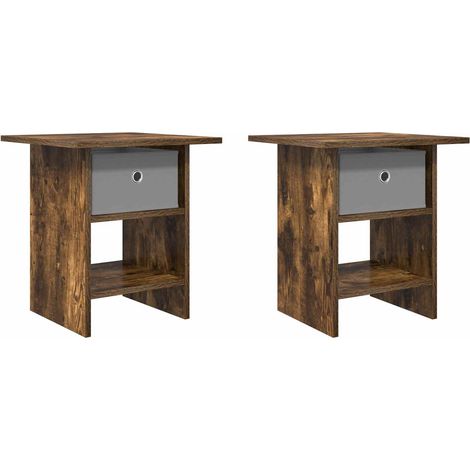 Maison Exclusive - Comodino 2 pcs Rovere fumé 41 x 40 x 45 cm Legno multistrato