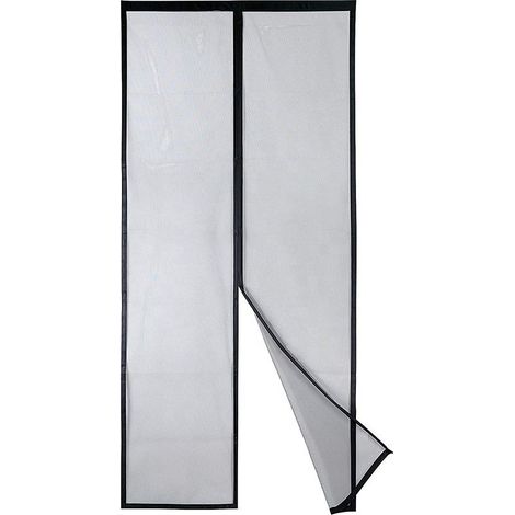 Porte moustiquaire magnétique - Maille résistante, joint magnétique de haut en bas, fermeture automatique, garde l'air frais à l'intérieur (120 x 210 cm, noir) (1/5)