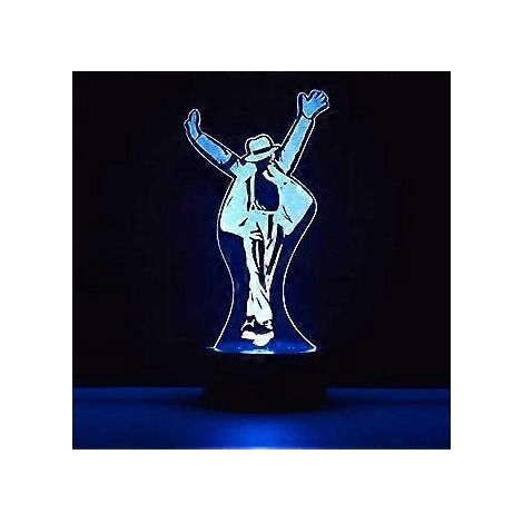 Michael Jackson Actionfigur 3D-Lampen Optische Täuschungen 7 Farben Wechsellicht per Berührungsschalter