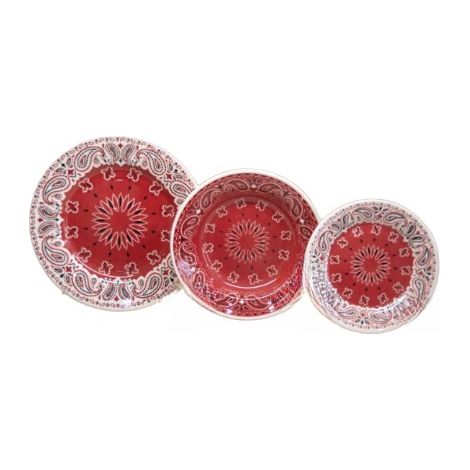 Servizio di Piatti da Tavola in Porcellana Vela Bandana 18 Pezzi Tognana (1/4)
