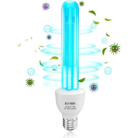 E27 15W UV-Ozonlampe, UVC-Sterilisation 254nm, Quarz, AC220-240V für Küche/Schlafzimmer (1/5)