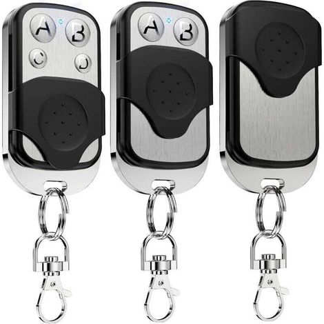 Telecommande Universelle Portail 433.92 MHz, Copie Télécommande Garage sans Fil à 4 Boutons,Telecommande Porte Clés3PCS (1/4)