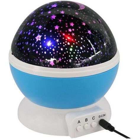 Veilleuse Enfant, Lampe Projecteur 360°Rotation Romantique,Veilleuse Bébé Étoiles, Lampes de Chevet Lampes d'ambiance(4 LED 8 Modes d'éclairage 2 Modes de Charge) (1/5)