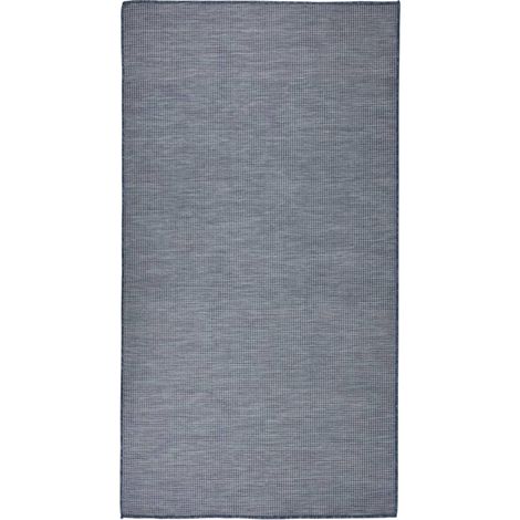 FIMEI Tapis à tissage plat d'extérieur 80x150 cm Bleu (1/5)
