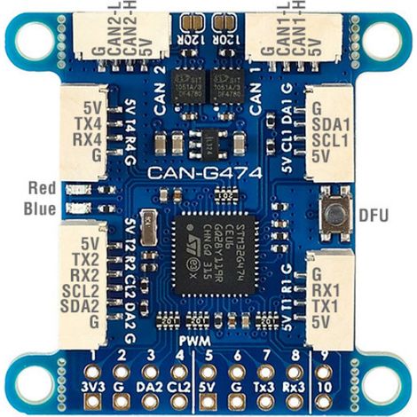 Das MATEK APPERIPH CAN NODE CAN-G474 Modul unterstützt CANNF von 1 Mbit bis 5 Mbit.
