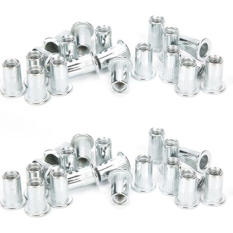 40-teiliges Set Hohlnietmuttern, Flachkopf-Befestigungswerkzeuge aus Aluminiumlegierung, M5x20 (1/5)