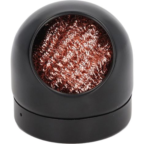 Nettoyeur pointe fer à souder décrassage étain acier inoxydable fil nettoyant avec support noir et or rose (1/5)