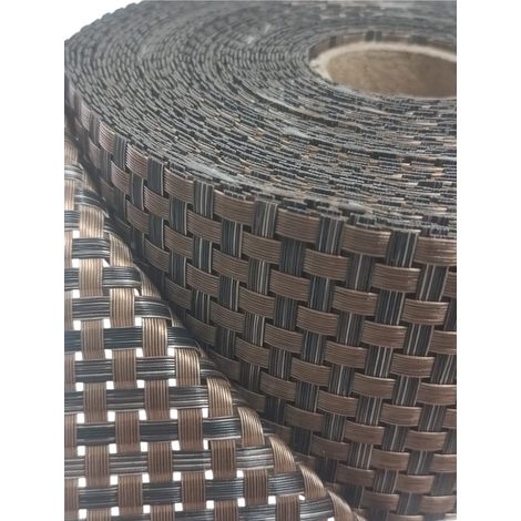 FASCIA FRANGIVISTA COPRENTE RINGHIERE PVC H.19cm L.21m RATTAN MARRONE METAL (1/5)